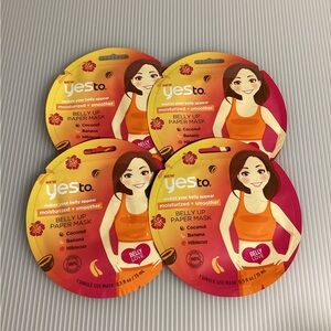 Set of 4 Yes To Belly Up Paper Mask
